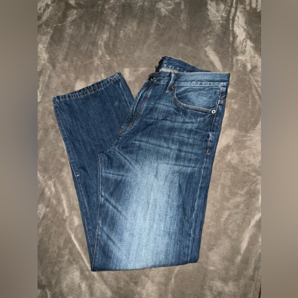 Sean John Blue Straight  Boot Cut Jeans with Contrasting Stitched  Pockets SZ 38